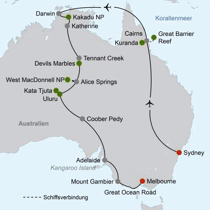 Australien zum Kennenlernen (ab Sydney/bis Melbourne)