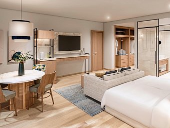 Meliá Durres Albania - Wohnbeispiel Doppelzimmer Deluxe Poolblick (Zimmercodierungen DDP & DD3)