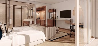 Meliá Durres Albania - Wohnbeispiel Doppelzimmer Deluxe Gartenblick (Zimmercodierungen DD1 & DD2)