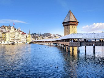 Winterromantik in Luzern und Interlaken - Luzern mit Kapellbrucke