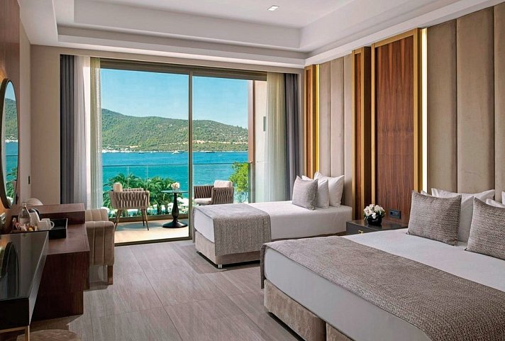 Vogue Hotel Supreme Bodrum - Wohnbeispiel Doppelzimmer Superior Meerblick (Zimmercodierungen DSM & DCM)