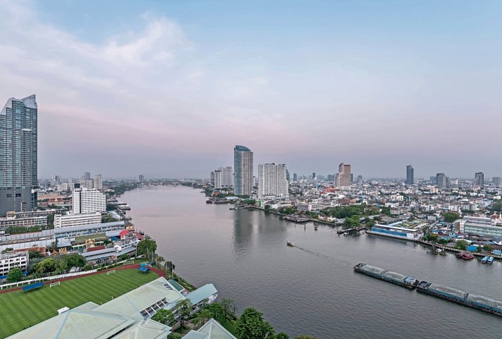 Chatrium Hotel Riverside Bangkok - Ausblick vom Wohnbeispiel Two Bedroom Suite River View
