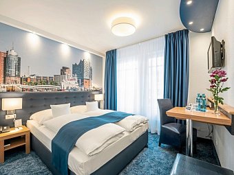 Hotel Hanseport Hamburg - Wohnbeispiel Doppelzimmer Standard (Zimmercodierung DG1)