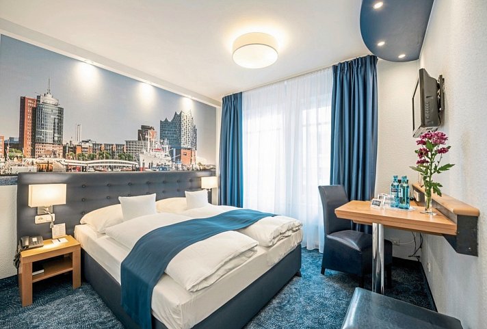 Hotel Hanseport Hamburg - Wohnbeispiel Doppelzimmer Standard (Zimmercodierung DG1)