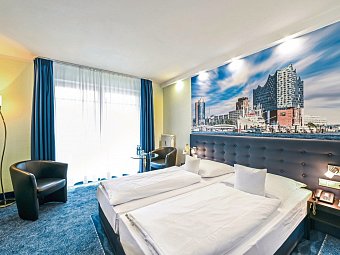 Hotel Hanseport Hamburg - Wohnbeispiel Doppelzimmer Standard (Zimmercodierung DG1)
