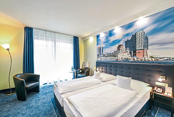 Hotel Hanseport Hamburg - Wohnbeispiel Doppelzimmer Standard (Zimmercodierung DG1)