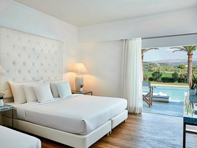 Grecotel LUX ME White - Wohnbeispiel Doppelzimmer White Swim Up (Zimmercodierungen DBQ, FBQ & D1Q)