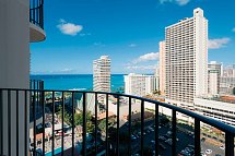 Waikiki Beach Marriott Resort & Spa - Beispiel Balkon Kealohilani Ocean View (Zimmercodierungen U4M, U5M, U6M, U8M, U9M, UM1, UM2, UM3, UM4 & UM5)