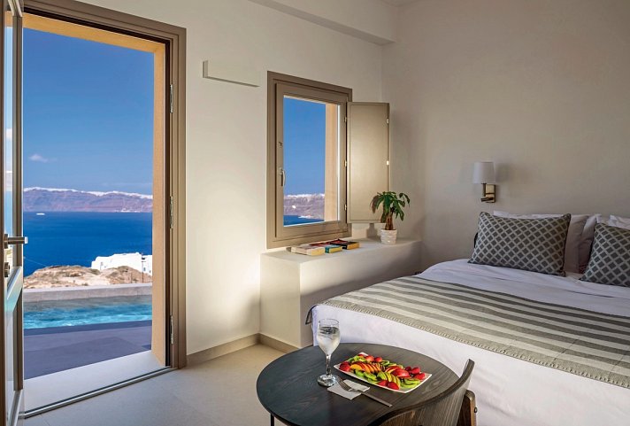 Kalestesia Suites - Wohnbeispiel Doppelzimmer Meerblick (Zimmercodierung DBM)