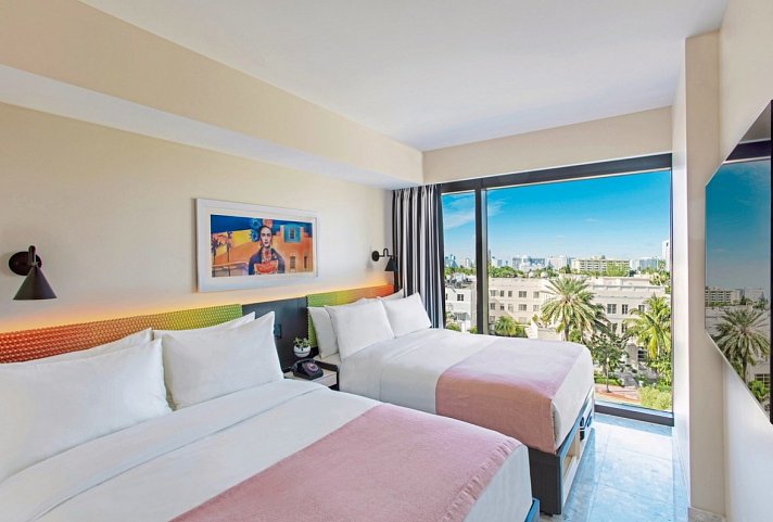 Moxy South Beach - Wohnbeispiel Queen/Queen (Zimmercodierung UG3)