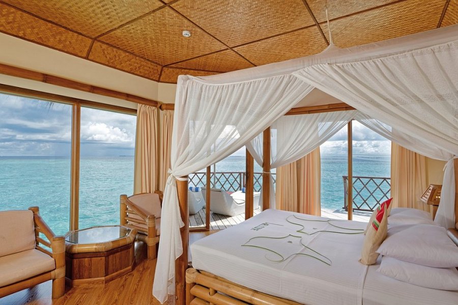 Thulhagiri Island Resort - Wohnbeispiel Water Bungalow (Zimmercodierungen BX1 & BX2)