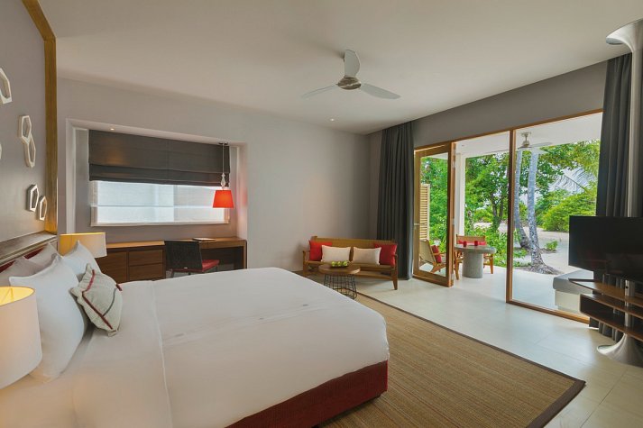 Niva Dhigali Maldives - Wohnbeispiel Deluxe Beach Bungalow (Zimmercodierung BB2)