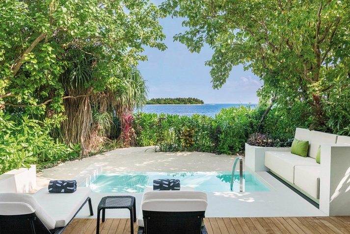 The Westin Maldives Miriandhoo Resort - Wohnbeispiel Deluxe Beach Villa Pool (Zimmercodierungen VB2 & FB2)