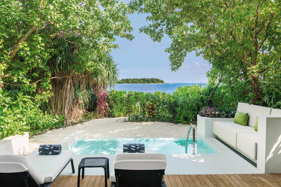 The Westin Maldives Miriandhoo Resort - Wohnbeispiel Deluxe Beach Villa Pool (Zimmercodierungen VB2 & FB2)