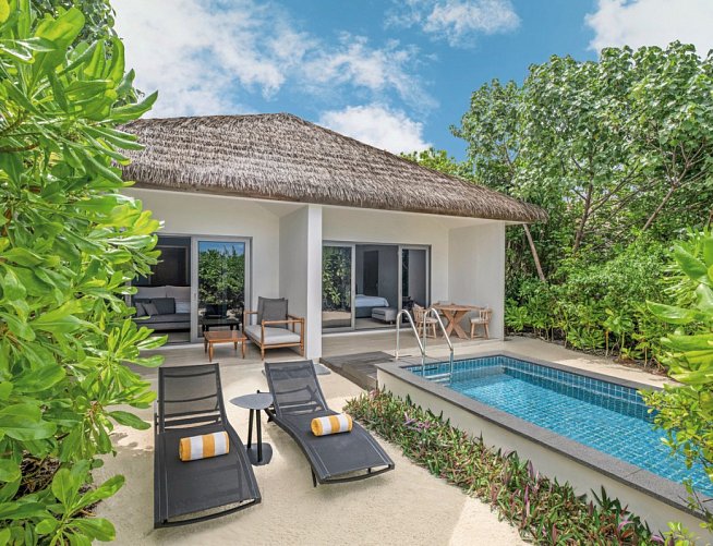 Le Méridien Maldives Resort & Spa - Wohnbeispiel 2 Bedroom Beach Villa with Pool (Zimmercodierungen FB1 & FV1)