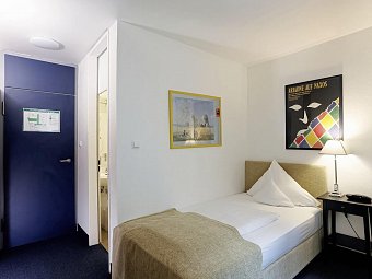 Hotel Nymphenburg - Wohnbeispiel Einzelzimmer Standard (Zimmercodierung EG1)