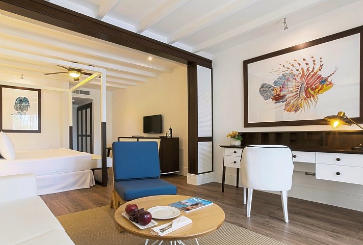 Ocean Blue & Sand - Wohnbeispiel Juniorsuite Superior Deluxe (Zimmercodierungen JSG & JSP)