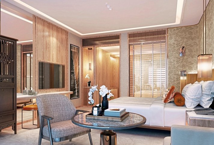 Mandarin Oriental, Singapore - Wohnbeispiel Sea View Room (Zimmercodierung UBM)