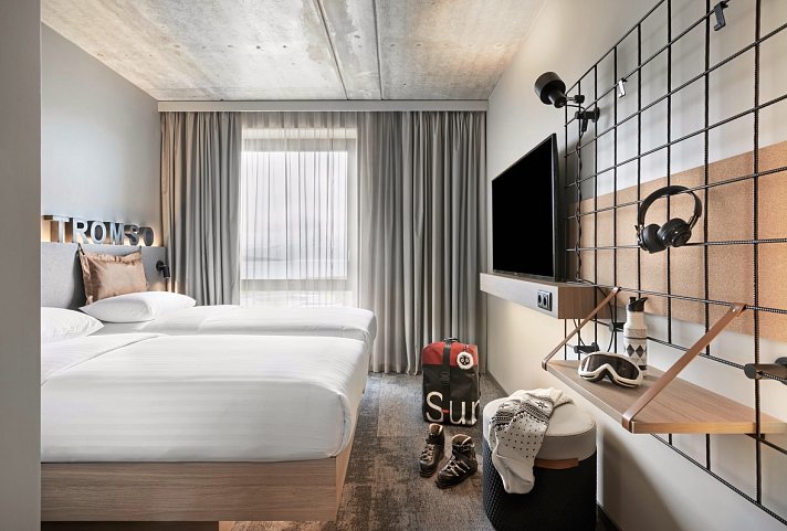 Moxy Hotel Tromsø - Wohnbeispiel Doppelzimmer (Zimmercodierung DB1)