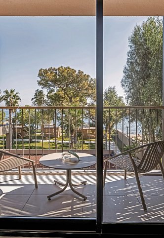 Balmy Beach Resort Kemer - Beispiel Balkon Doppelzimmer Superior Meerblick (Zimmercodierung DSM)