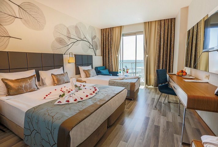 Xoria Deluxe - Wohnbeispiel Doppelzimmer Meerblick (Zimmercodierungen DBM, DCM, DBN & DCN)