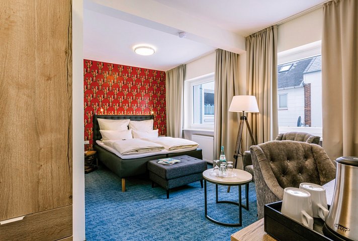 Hotel auf den Hummerklippen - Wohnbeispiel Doppelzimmer Inselseite (Zimmercodierungen DBL & D1L)