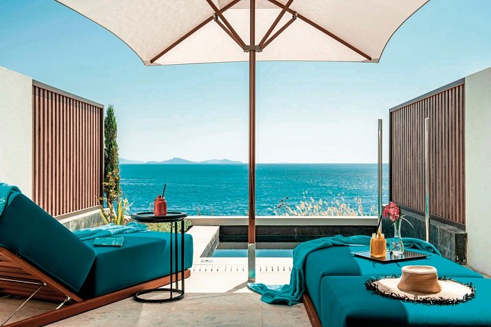 Mitsis Summer Palace - Wohnbeispiel Doppelzimmer Superior Meerblick Plungepool (Zimmercodierung DS1)