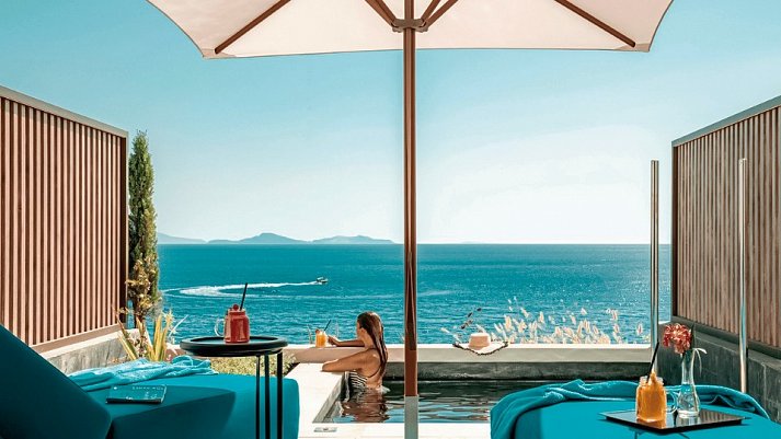 Mitsis Summer Palace - Wohnbeispiel Doppelzimmer Superior Meerblick Plungepool (Zimmercodierung DS1)