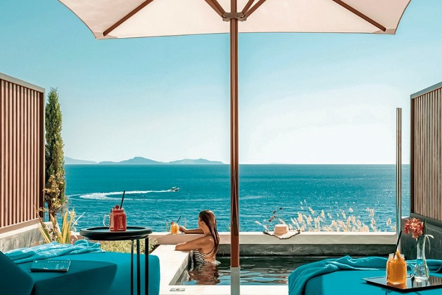 Mitsis Summer Palace - Wohnbeispiel Doppelzimmer Superior Meerblick Plungepool (Zimmercodierung DS1)