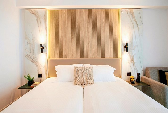 Cavo Maris Beach - Wohnbeispiel Doppelzimmer Superior (Zimmercodierungen DSL, DSN & DSM)