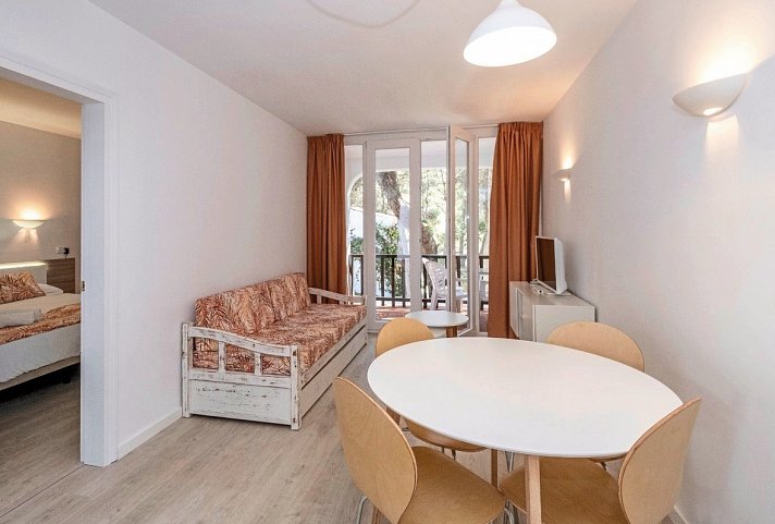 Sol Parc - Wohnbeispiel Appartement 1 Schlafzimmer Gartenblick (Zimmercodierung ABG)