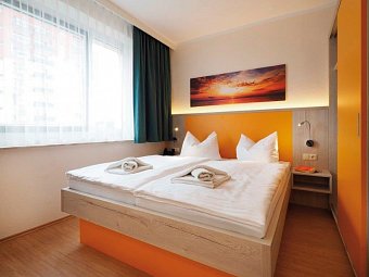 Kurhotel zu Heringsdorf - Wohnbeispiel App. 2 Räume Balkon 40 qm (Zimmercodierungen AB1 & AB2)