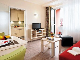 Kurhotel zu Heringsdorf - Wohnbeispiel App. 2 Räume Premium Balkon Obergeschoß 40 qm (Zimmercodierung AB4)