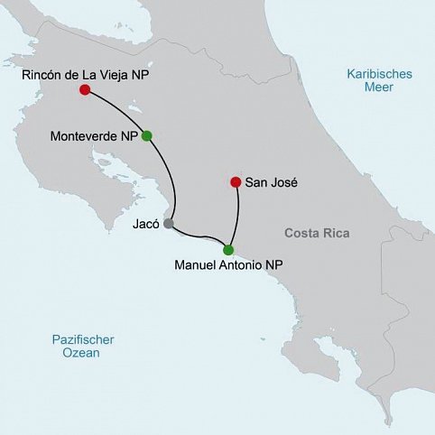 Geheimnisvolles Costa Rica: Nebelwald und Rote Aras