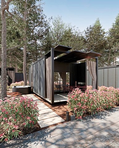 Pinadria Adriatic Coast - Wohnbeispiel Mobilheim Glamping (Zimmercodierungen CB1 & CB2)