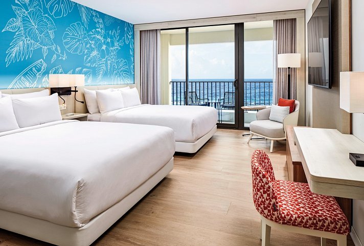 Curaçao Marriott Beach Resort - Wohnbeispiel Oceanfront Queen (Zimmercodierung J1O)