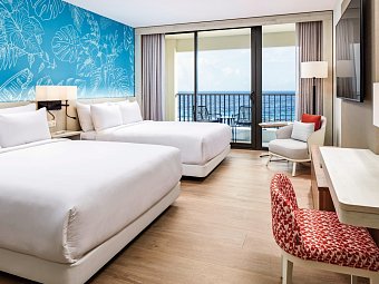 Curaçao Marriott Beach Resort - Wohnbeispiel Oceanfront Queen (Zimmercodierung J1O)