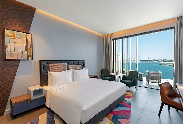 Hyatt Centric Jumeirah Dubai - Wohnbeispiel King Room Sea View with balcony (Zimmercodierung D2M)