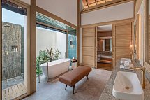 JW Marriott Maldives Kaafu Atoll Island Resort - Beispiel Bad Overwater Pool Villa (Zimmercodierung VX1)